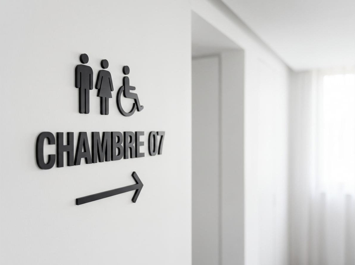 Kit directionnel de chambre : pictogrammes, numéro et flèche