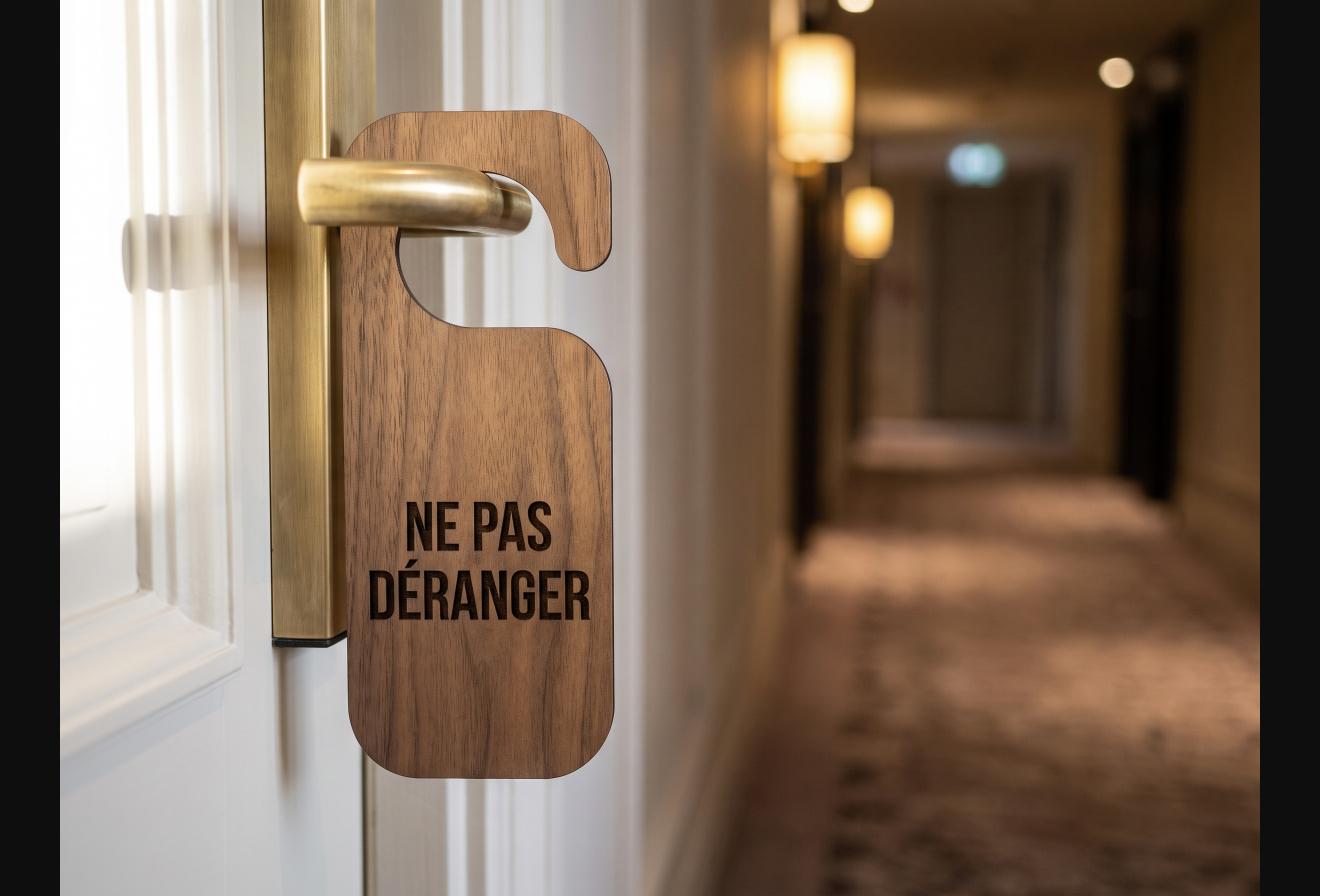 Pancarte de porte réversible « Ne pas déranger / Merci de faire la chambre »