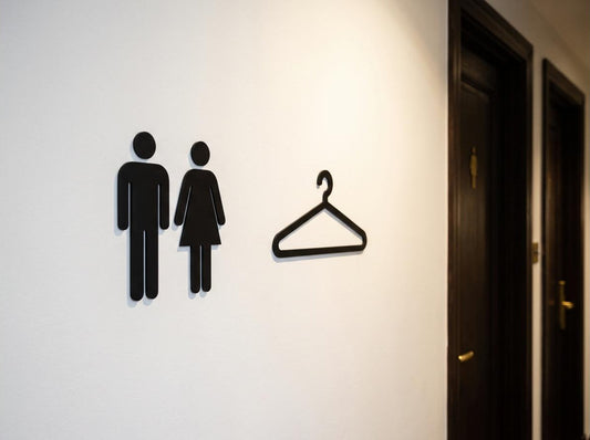 Pictogrammes muraux Toilettes et Vestiaire gravés