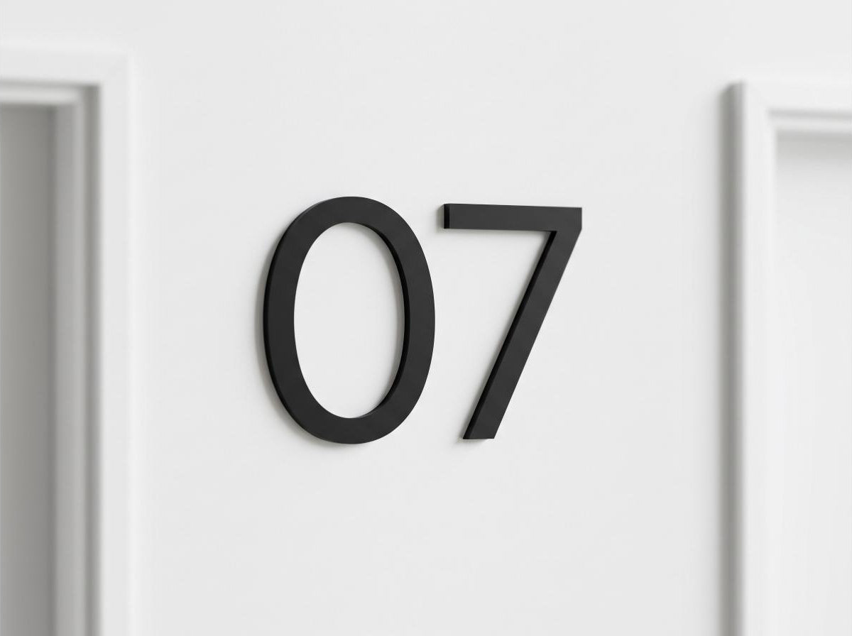 Plaque numéro de chambre — vue de détail
