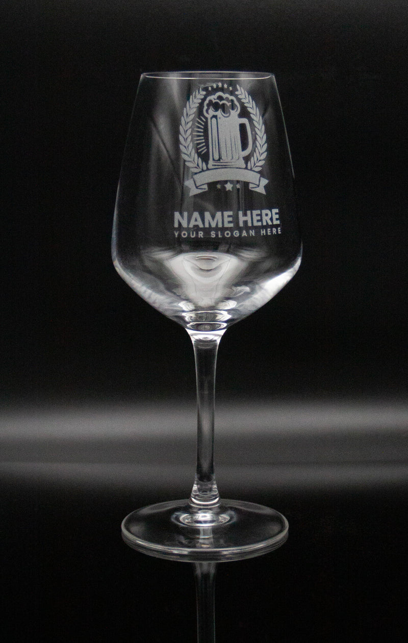 Verre à vin personnalisé – Gravure laser premium